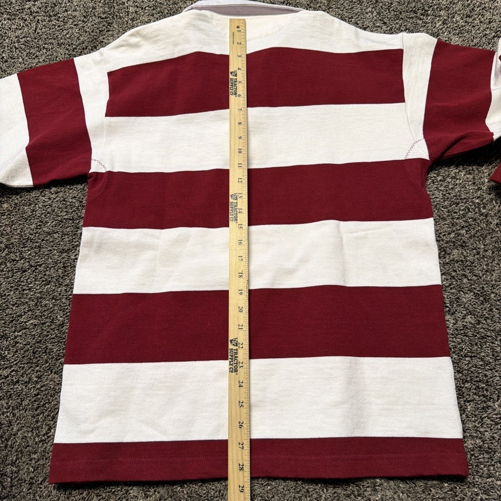VTG Barbarian Rugby Wear Unity Rockets Burgundy White Striped 90s - Picture 6 of 6